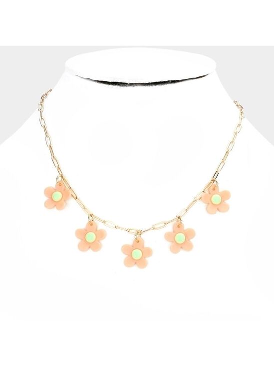 Urban Outfitters Jewelry - NEW Peach Retro Flower Daisy Daisies Link Necklace